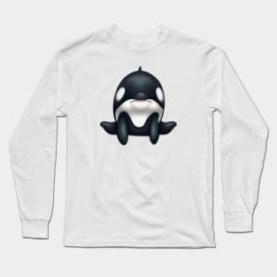 Cute Orca Drawing Long Sleeve T-Shirt